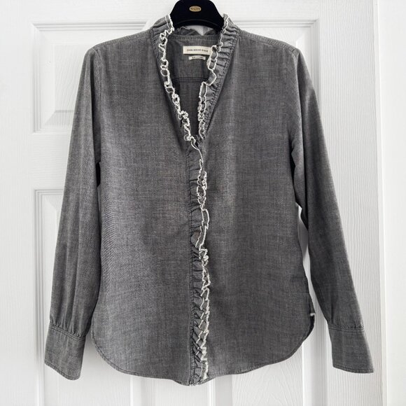 Isabel Marant Etoile "Lawendy" Chambray Shirt in Grey, size 38 (fits 2/4) - Picture 8 of 13